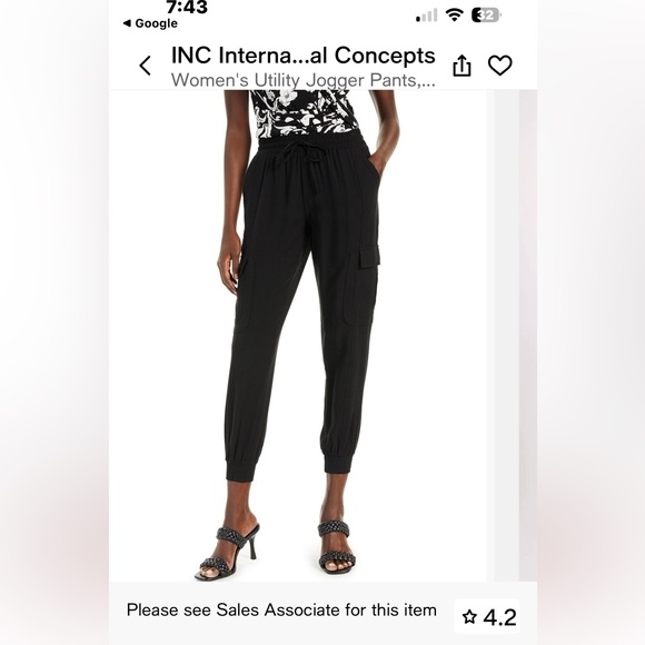 INC International Concepts Utility Jogger Pants EUC Medium Drawstring elastic - Picture 1 of 10